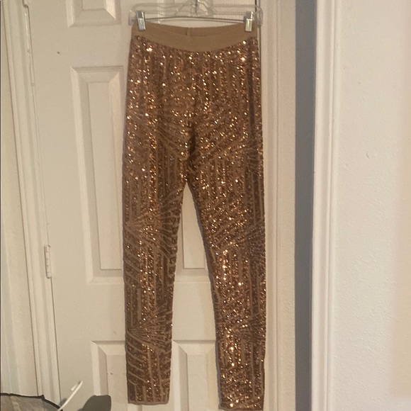 BCBGMaxAzria Pants - Gold Sequin Leggings
